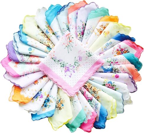 CoCoUSM Womens Vintage Floral Print Cotton handkerchiefs Bulk in Saudi Arabia
