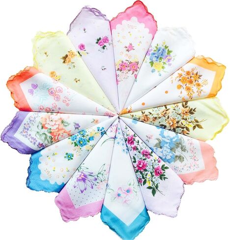 CoCoUSM Womens Vintage Floral Print Cotton handkerchiefs Bulk in Saudi Arabia