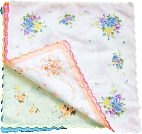 CoCoUSM Womens Vintage Floral Print Cotton handkerchiefs Bulk in Saudi Arabia