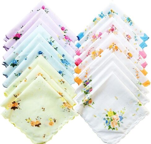 CoCoUSM Womens Vintage Floral Print Cotton handkerchiefs Bulk in Saudi Arabia