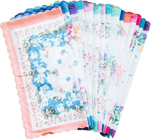 CoCoUSM Womens Vintage Floral Print Cotton handkerchiefs Bulk in Saudi Arabia