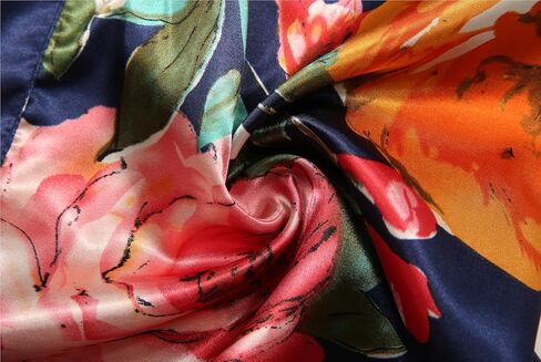 SUGAR JAN Women's Silk Floral Robe for Bride Bridesmaid Short Lightweight Kimono Bathrobe Loungewear in Kuwait