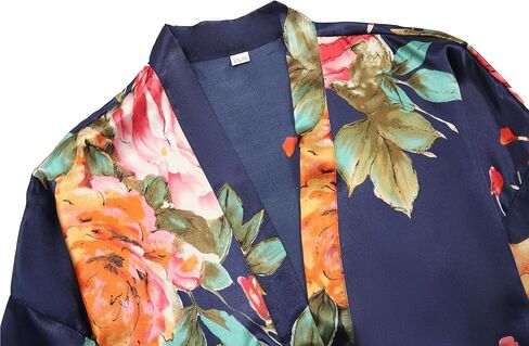 SUGAR JAN Women's Silk Floral Robe for Bride Bridesmaid Short Lightweight Kimono Bathrobe Loungewear in Kuwait
