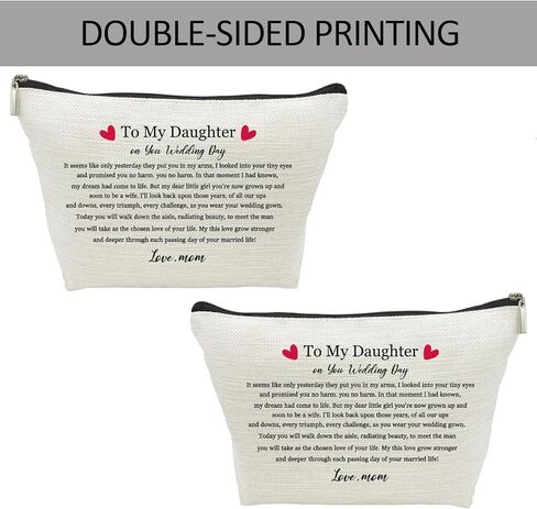 تذكار العروس من الأم إلى حقيبة مكياج ابنتي، هدية لحفل زفاف الابنة، هدية زفاف للعروس من الأم، هدية حفل الزفاف، حقيبة إكسسوارات السفر لمستحضرات التجميل هدايا للابنة in Kuwait