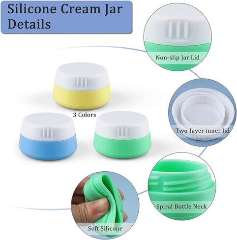 مجموعة حاويات السفر من Cosywell لمستلزمات التجميل، مجموعة زجاجات السفر، معتمدة من إدارة أمن المواصلات الأمريكية، خالية من مادة BPA، 3 أونصة 3.4 أونصة، زجاجات بحجم السفر مقاومة للتسرب مع حقيبة أدوات الزينة لمستحضرات التجميل، كريم السوائل، أدوات الزينة in Kuwait