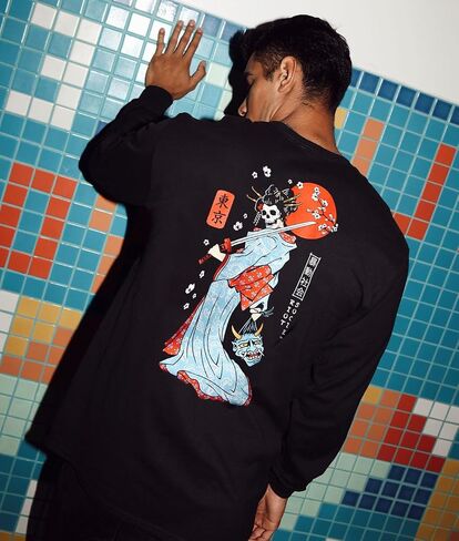 Riot Society Men's Long Sleeve Graphic and Embroidered Fashion T-Shirt in Kuwait