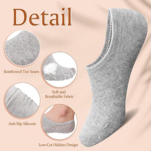 36 Pairs No Show Socks Cotton Non Slip Low Cut Socks Women Men Unisex Thick Cushion Running Mesh Athletic Socks Casual Invisible Liner Ankle Socks for Flats, White Gray Black in Saudi Arabia