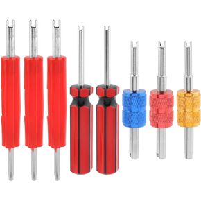 8 pcs Tire Valve Core Removal Tool Set, Single and Double Heads Valve Stem Core Remover Tire Repair Tool for Quickly Remove or Install the Car Air Conditioning and Tire Valve Core(Multicolor)