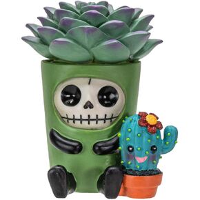 Summit Collection Echy Figurine Decorative Signature Skeleton in Succulent Cactus Plant Costume 3 Inch Tall Collectible Statue