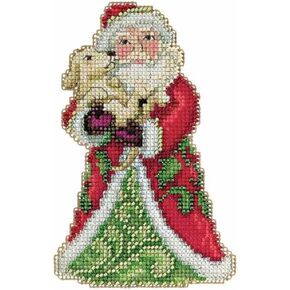 Mill Hill Best Friend Santa Beaded Counted Cross Stitch Ornament Kit 2015 Jim Shore