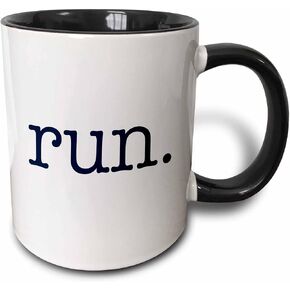 3dRose run Mug, 1 Count (Pack of 1), Black