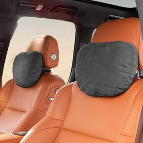 2 Pack Car Neck Headrest Pillow Head Support for Car Seat Tesla Headrest Pillow Car Neck Pillow for Driving 100% Memory Foam with Adjustable Strap Car Pillow for Driving Seat