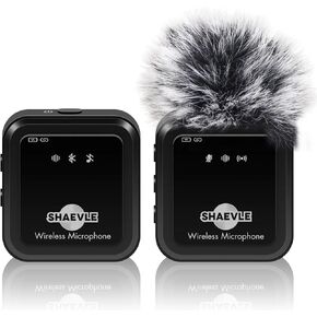 Wireless Lavalier Microphone with Real-Time/Audience Monitoring, Audio Ducking, Accompaniment, Reverb, Mute, Noise Cancellation - Mini Clip-on Lapel Bluetooth Mic for iPhone, iPad, Android Phone, PC