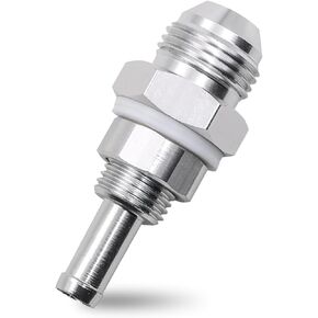 1 PC Automotive 8AN Male Flare Bulkhead to 5/16 Hose Barb, Fuel Pump Tank Adapter 3/8 Hose Barb Fitting Accessories, Car Push-on Barbed Tube Connector, Universal for Most Cars (Silver)