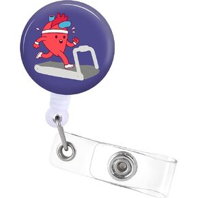 Badge Reels Holder Retractable with ID Clip for Nurse Name Tag Card Funny Heart Cardiac Cardiology Anatomy Nursing Doctor Teacher Student Anatomical Medical MD Work Office Alligator Clip ZJK362