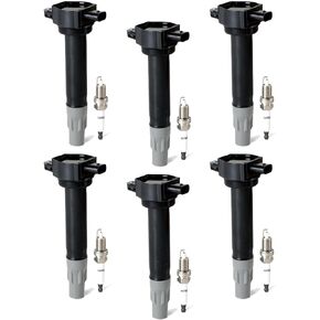 6PCS UF-502 Ignition Coils Pack & 7781 Iridium Spark Plugs Compatible with Chrysler 300 2006-2010, Sebring 2006-2010, Town & Country 2008-2010 & Dodge Avenger 2008-2010 V6