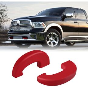 أغطية خطافات السحب وأغطية وصلة الجر الأمامية المخصصة لخطافات سحب السيارة المتوافقة مع RAM 1500 2009-2018/RAM 1500 DS Classic 2019-2024 (غير مناسبة للمتمردين والوارلوك)| (أحمر)