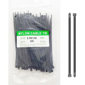 100 Zip Tie - Cable Tie - High Strength Nylon Cable Tie, Flame Retardant Zip Ties Strength Ranges From 18 Lb to 48.5 Lb, Plastic Wire Ties for Indoor and Outdoor Use (4'' x 0.08'')