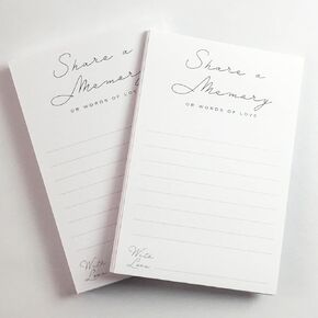 Share a Memory Cards - Minimalist Well Wishes Card - 6 x 4 - Set of 50 - for Celebration of Life, Weddings, Anniversaries, Memorials, Funerals, Birthdays, Graduation, Retirement, Going Away