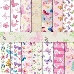 Haooryx Origami Decorative Craft Paper - 60pcs Hello Spring Butterfly Origami Patterned Paper Double-Sided 11’ X11’ Colorful Butterfly Gift Wraping DIY Craft Paper Scrapbook Easter Giftwrap Handmade