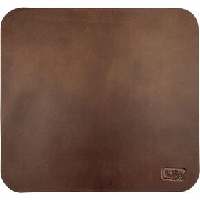 Ergonomic Mouse Pad, Executive Work Desk & Office Essentials, Tracking Accuracy, Mouse Control, Thick Full Grain Leather, Handmade, Bourbon Brown