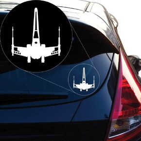 Yoonek Graphics Jedi Xwing Vinyl Decal Sticker # 858 (4" x 3.5", Black)