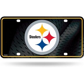Rico Industries NFL Pittsburgh Steelers Primary Metal Auto Tag 8.5" x 11" - Great for Truck/Car/SUV