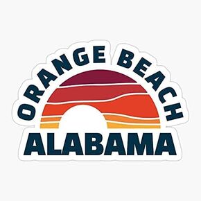 Sunset Alabama Beach Vintage Al Orange Sticker Decal Vinyl - Peel and Stick to Any Smooth Surface