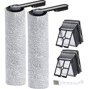 Replacement Brush Roller and HEPA Filter Compatible with Tineco Floor One S5/ S5 Pro / S5 Pro 2 Cordless Wet Dry Vacuum Cleaner, 2 Brush Rollers & 2 Filters for Floor One S5, Replacement Parts