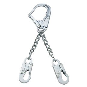 Peakworks Stainless Steel Rebar Chain Assembly with 2 Snap Hooks & Form Anchor, 2' Length, V860140