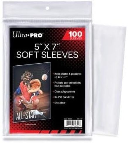 Ultra Pro Card Photo Picture Soft 5 x 7 Sleeves Pack of 100 x 5 (500) 5x7 in Saudi Arabia