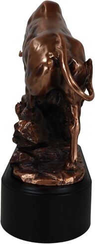 Ebros Wall Street Stock Market Charging Bull Trouncing Bear Statue with Pedestal Base Bronze Electroplated Resin Sculpture of Bull VS Bear Ideal Gifts for Financial Investment Managers Investor in Saudi Arabia