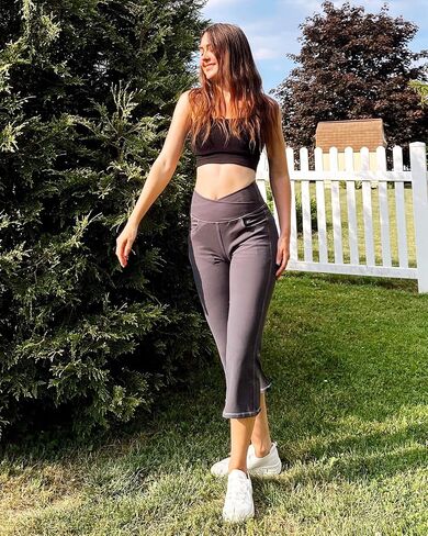 G4Free Bootcut Capri Yoga Pants with 4 Pockets for Women Summer Tummy Control High Waist Capris in Saudi Arabia