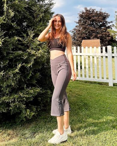G4Free Bootcut Capri Yoga Pants with 4 Pockets for Women Summer Tummy Control High Waist Capris in Saudi Arabia
