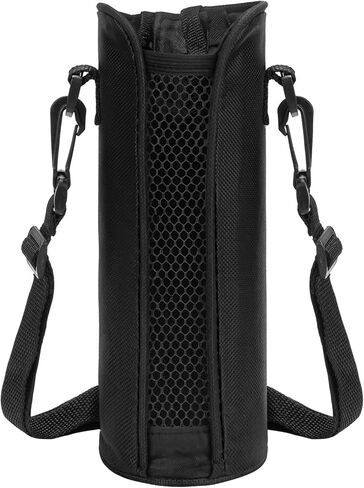 Linkidea Slim Water Bottle Holder Compatible with Hydro Flask Standard Mouth 18/21/24oz, IRON°Flask Narrow Mouth, Contigo, Hard Base Water Bottles Sling Carrier Bag Keeps Bottle Upright, Black in Saudi Arabia