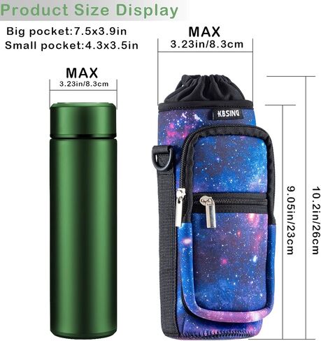 Water Bottle Carrier Holder Sling Bag Sleeve 25oz 32oz Crossbody Water Bottle Case Cover with Strap Pockets for Men/Women Boys Girls Walking Hiking Camping School (32 oz, BS32-06) in Saudi Arabia