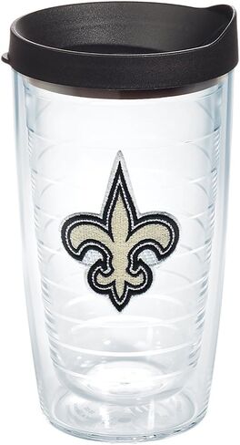 كوب Tervis مصنوع في الولايات المتحدة الأمريكية بجدار مزدوج NFL New Orleans Saints معزول يحافظ على المشروبات باردة وساخنة، 24oz، الشعار الأساسي in Kuwait