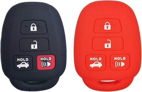 2Pcs Coolbestda Rubber 4buttons Key Fob Remote Protector Case Cover Keyless Entry Holder for 2016 2017 2018 2019 Toyota Corolla SE Camry SE LE Highlander RAV4 Avalon Venza Sequoia HYQ12BDM in Saudi Arabia
