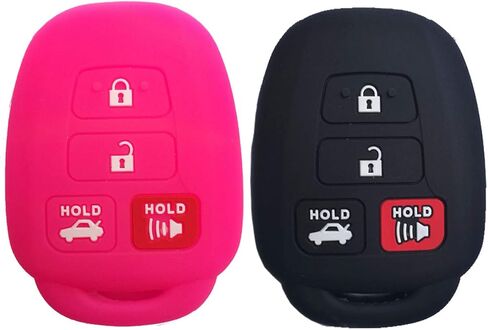 2Pcs Coolbestda Rubber 4buttons Key Fob Remote Protector Case Cover Keyless Entry Holder for 2016 2017 2018 2019 Toyota Corolla SE Camry SE LE Highlander RAV4 Avalon Venza Sequoia HYQ12BDM in Saudi Arabia