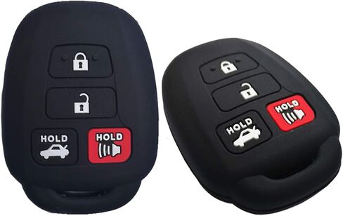 2Pcs Coolbestda Rubber 4buttons Key Fob Remote Protector Case Cover Keyless Entry Holder for 2016 2017 2018 2019 Toyota Corolla SE Camry SE LE Highlander RAV4 Avalon Venza Sequoia HYQ12BDM in Saudi Arabia