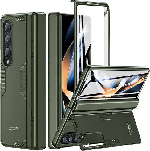 for Samsung Z Fold 4 Case: [Hidden Kickstand] [Wireless Charging], Full Body Hinge Protection Slim Case, Built-in Screen Protector Phone Stand Case for Samsung Galaxy Z Fold 4 5G Black in Saudi Arabia