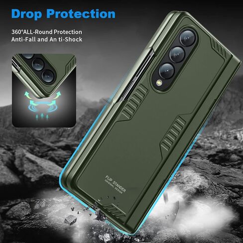for Samsung Z Fold 4 Case: [Hidden Kickstand] [Wireless Charging], Full Body Hinge Protection Slim Case, Built-in Screen Protector Phone Stand Case for Samsung Galaxy Z Fold 4 5G Black in Saudi Arabia