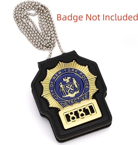 TT TYTX NYPD Shield Badge Holder, New Jersey Police Badge Holder, Patrol Officer Belt Clip Badge Holder with Universal Round Neck Stainless Steel Chain and Concealed Photo Pocket in Saudi Arabia