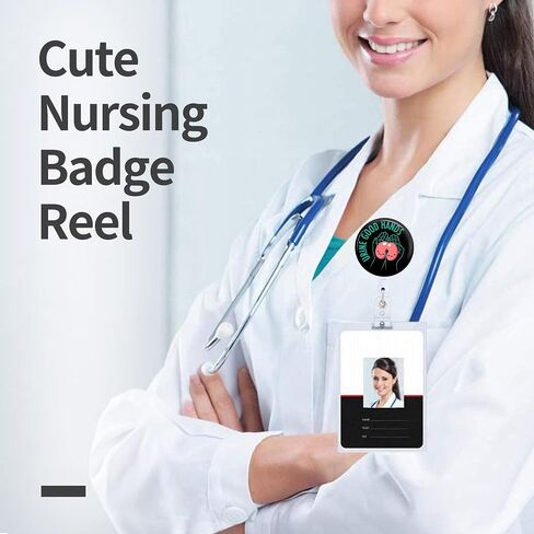 Badge Reels Holder Retractable with ID Clip for Nurse Name Tag Card Funny Heart Cardiac Cardiology Anatomy Nursing Doctor Teacher Student Anatomical Medical MD Work Office Alligator Clip ZJK362 in Saudi Arabia
