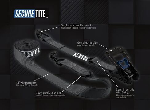 Ratchet Straps – 2-Pack 1-1/4" x 16’ Tie Down Straps with Vinyl Coated Double J-Hooks – Cargo Tie Down Straps, 1000 lbs. Working Load Limit and 3000 lbs. Break Strength in Saudi Arabia
