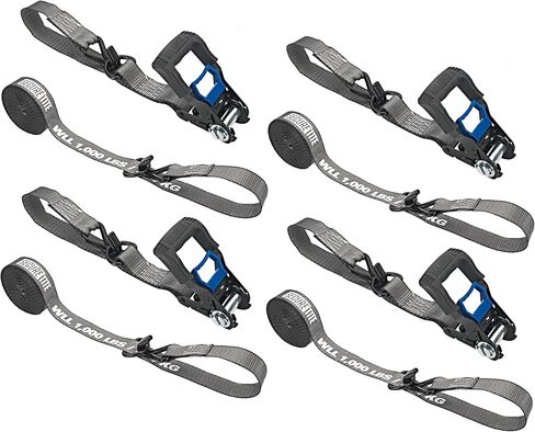 Ratchet Straps – 2-Pack 1-1/4" x 16’ Tie Down Straps with Vinyl Coated Double J-Hooks – Cargo Tie Down Straps, 1000 lbs. Working Load Limit and 3000 lbs. Break Strength in Saudi Arabia