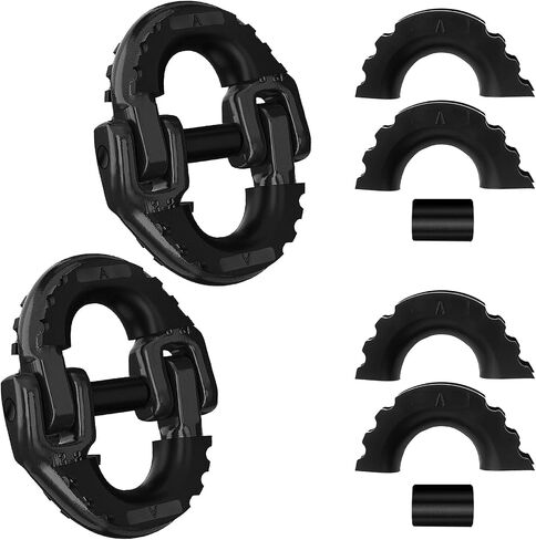 1/2" Safety Chain Connector Link [2-Pack], Tow Hitch Hammerlock Coupling Link, G80 Tow Chain Connector with 12000 lbs Loading Fit for Trailer, Port Transportation, Hoisting (Black) in Saudi Arabia