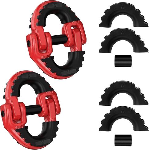 1/2" Safety Chain Connector Link [2-Pack], Tow Hitch Hammerlock Coupling Link, G80 Tow Chain Connector with 12000 lbs Loading Fit for Trailer, Port Transportation, Hoisting (Black) in Saudi Arabia