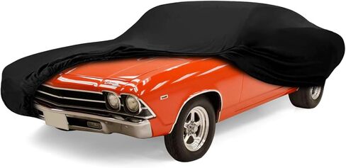 Car Cover Indoor Compatible with Chevrolet Chevelle Malibu SS Sedan/Coupe 1964-1967 1968-1972,Stretch Satin Dust-Proof Protection Ultimate Custom Full Car Cover for Underground Garage, Car Show in Kuwait