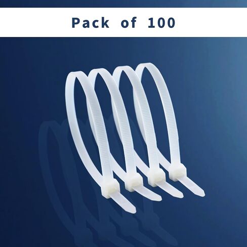 8 inch White Zip Ties(100 Pieces),Self-Locking Premium Nylon Cable Ties,for Indoor and Outdoor,by SHEEP&SHEEP in Saudi Arabia